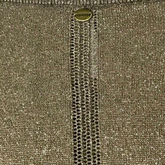 GUESS Gold Shimmer Half Sleeve Dazzle Sweater - Picture 8 of 9